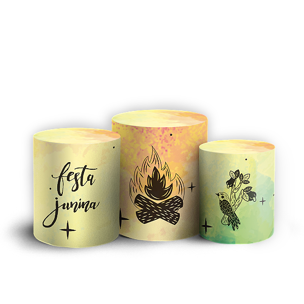 Trio Cilindro - Festa Junina - Sublimado 3D