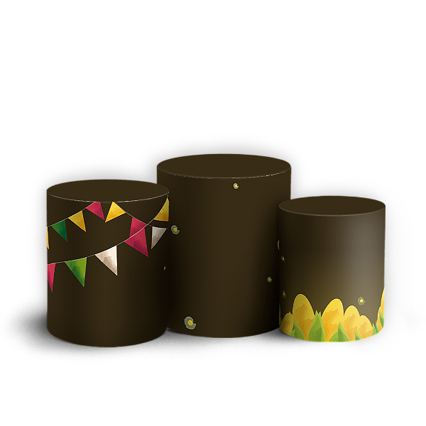 Trio Cilindro - Festa Junina - Sublimado 3D