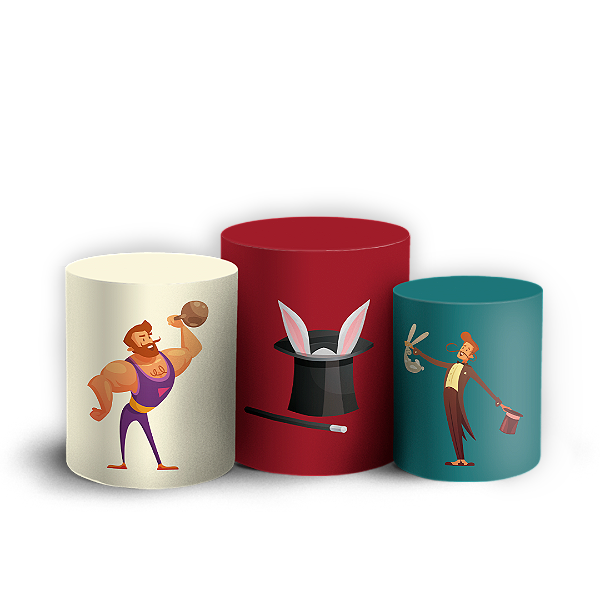 Trio Cilindro - Circo - Sublimado 3D