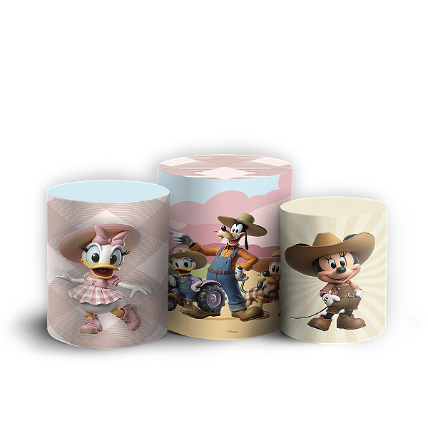 Trio Cilindro - Minnie Fazendinha - Sublimado 3D