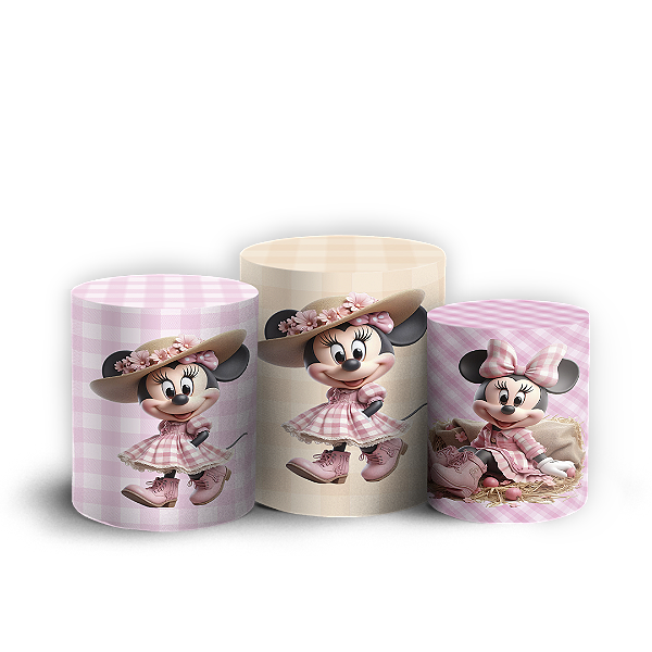 Trio Cilindro - Minnie Fazendinha - Sublimado 3D