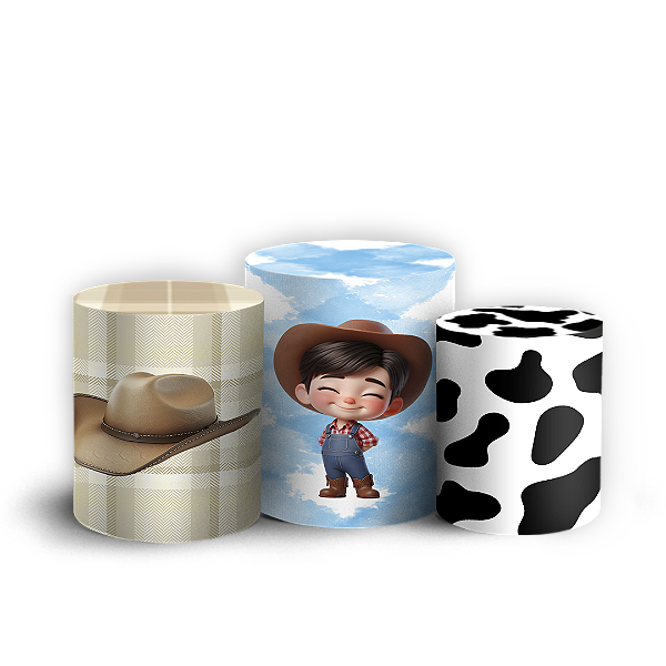 Trio Cilindro - Menino Fazendinha - Sublimado 3D