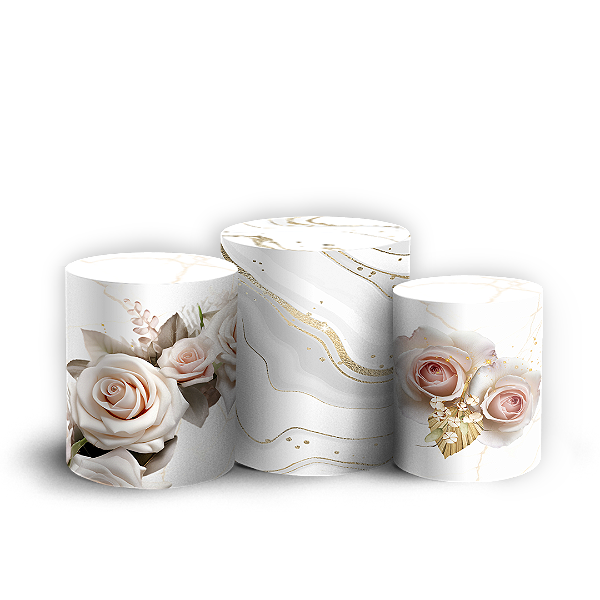 Trio Cilindro - Floral - Sublimado 3D