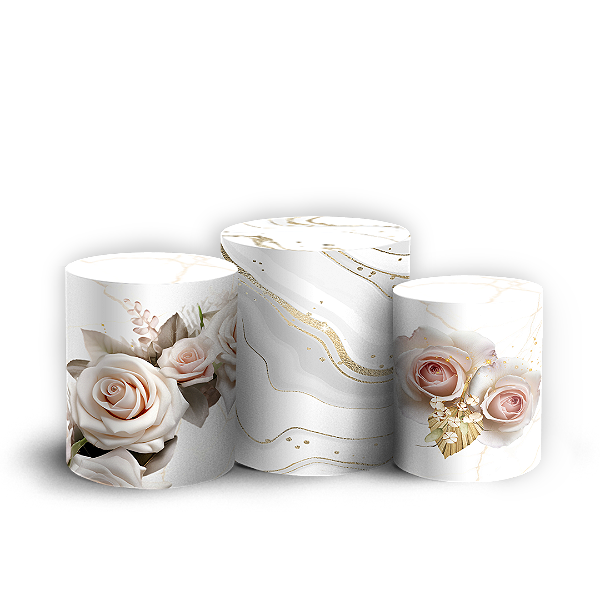 Trio Cilindro - Floral - Sublimado 3D