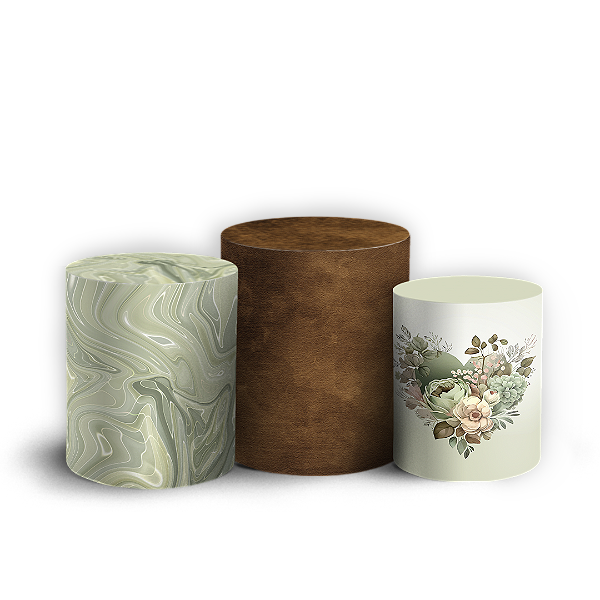 Trio Cilindro - Floral - Sublimado 3D
