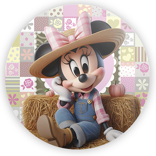 Mini Painel - Minnie Fazendinha - Sublimado 3D