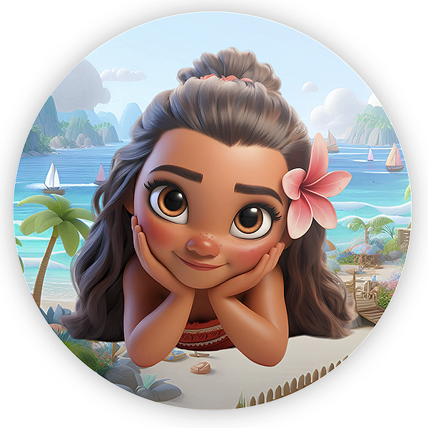 Painel Redondo - Moana - Sublimado 3D