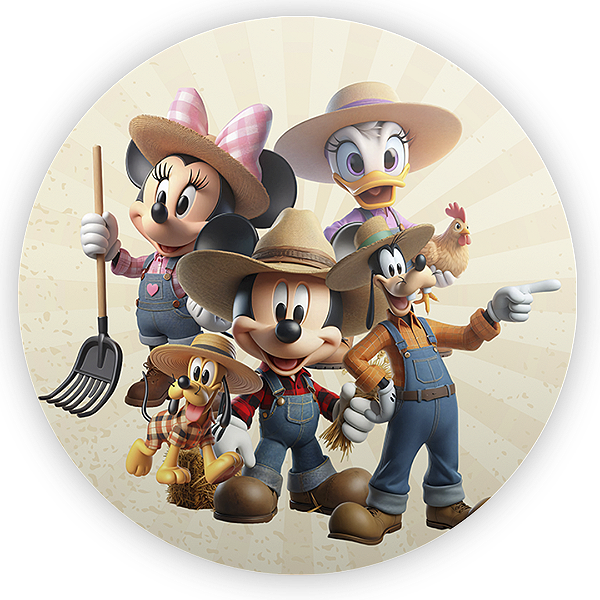 Painel Redondo - Mickey Fazendinha - Sublimado 3D
