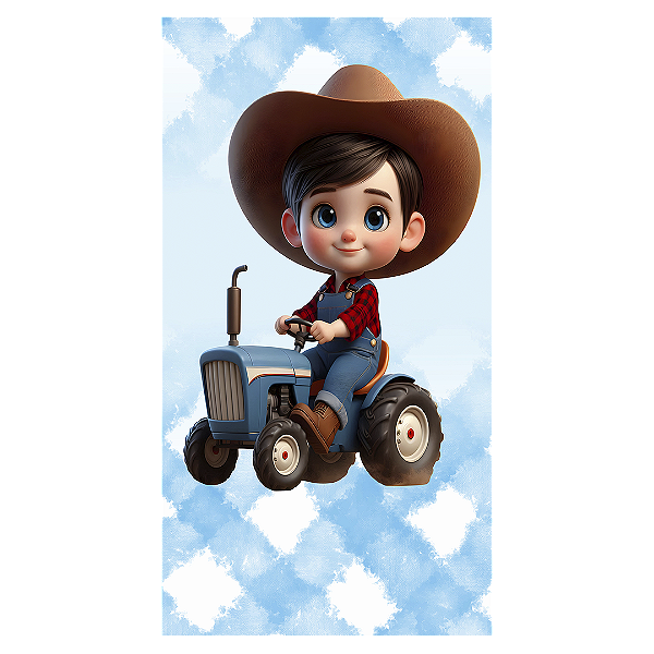 Faixa Lateral - Menino Fazendinha - Sublimado 3D