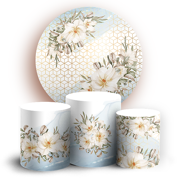 KIT Redondo e Trio - Floral - Sublimado 3D