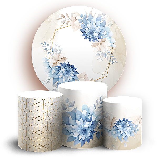 KIT Redondo e Trio - Floral - Sublimado 3D