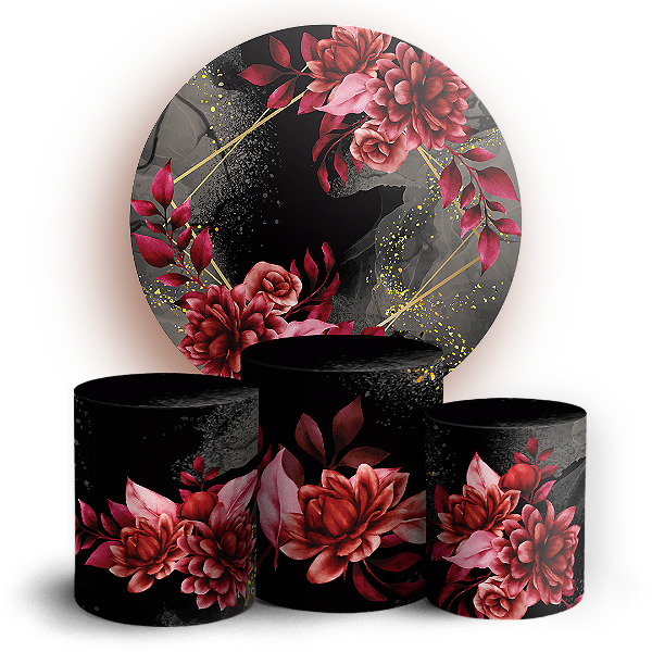 KIT Redondo e Trio - Floral - Sublimado 3D