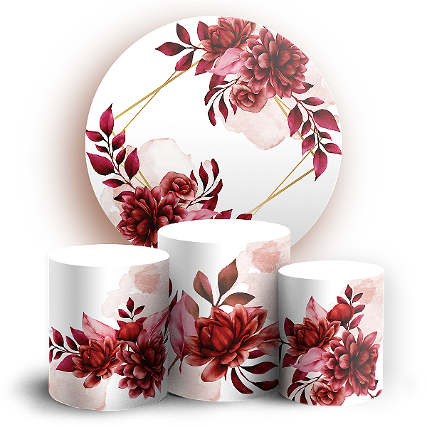 KIT Redondo e Trio - Floral - Sublimado 3D
