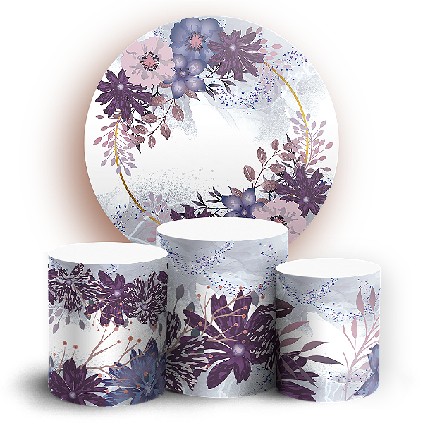 KIT Redondo e Trio - Floral - Sublimado 3D