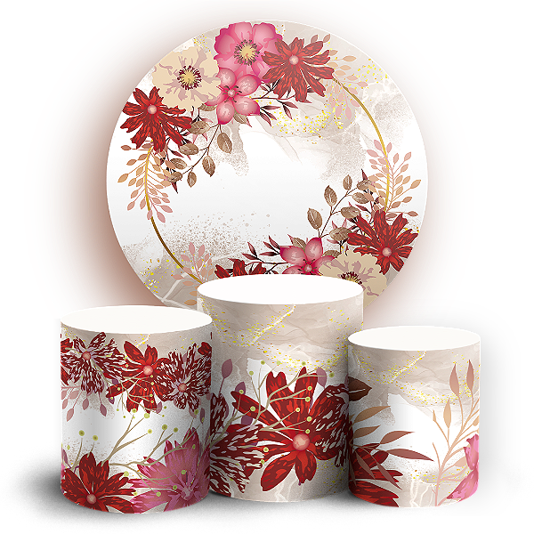 KIT Redondo e Trio - Floral - Sublimado 3D