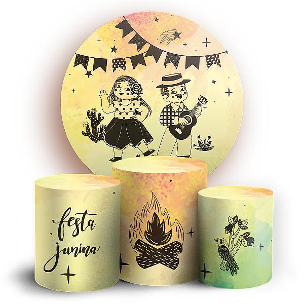 KIT Redondo e Trio - Festa Junina - Sublimado 3D