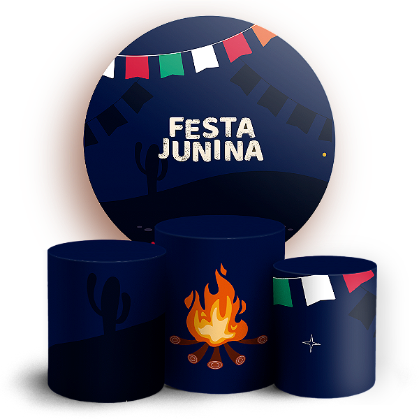 KIT Redondo e Trio - Festa Junina - Sublimado 3D