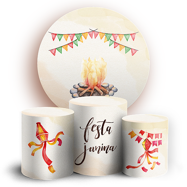 KIT Redondo e Trio - Festa Junina - Sublimado 3D