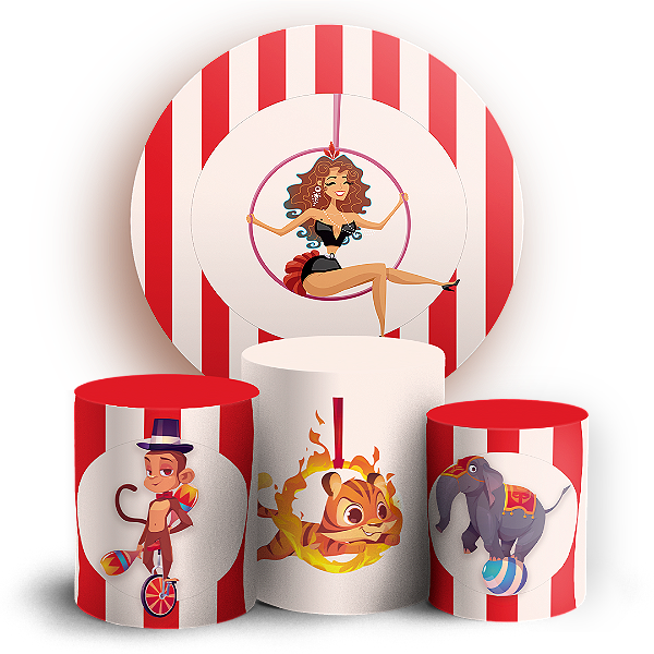 KIT Redondo e Trio - Circo - Sublimado 3D