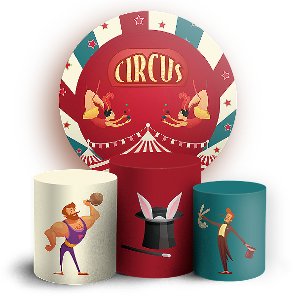 KIT Redondo e Trio - Circo - Sublimado 3D