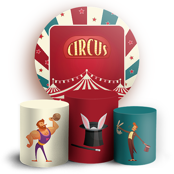 KIT Redondo e Trio - Circo - Sublimado 3D