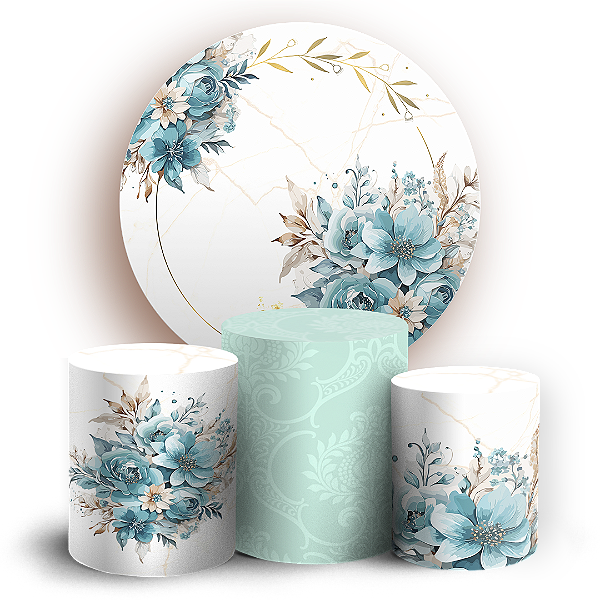 KIT Redondo e Trio - Floral - Sublimado 3D