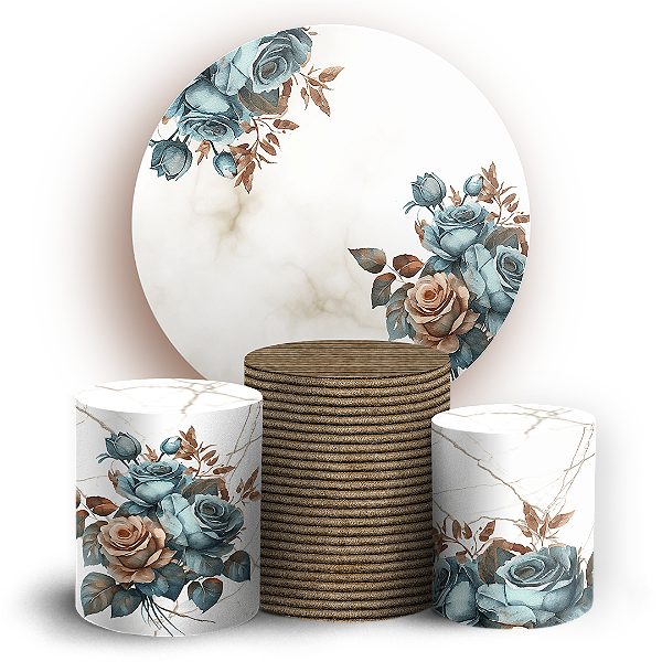 KIT Redondo e Trio - Floral - Sublimado 3D