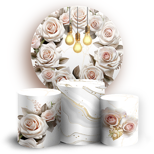 KIT Redondo e Trio - Floral - Sublimado 3D