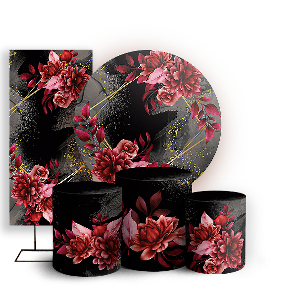 KIT Redondo Trio e Faixa - Floral - Sublimado 3D