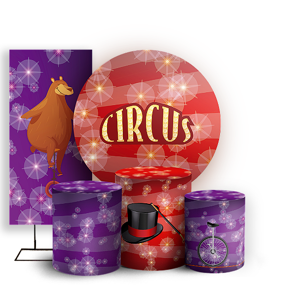 KIT Redondo Trio e Faixa - Circo - Sublimado 3D