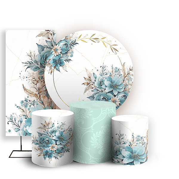 KIT Redondo Trio e Faixa - Floral - Sublimado 3D