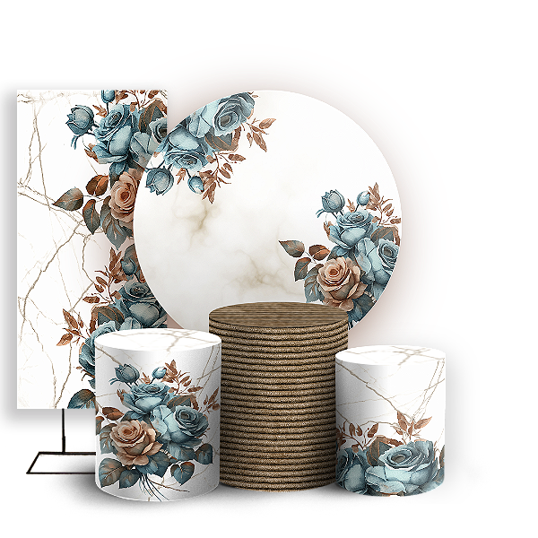 KIT Redondo Trio e Faixa - Floral - Sublimado 3D