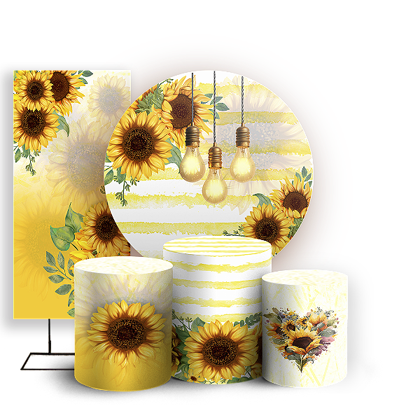 KIT Redondo Trio e Faixa - Floral - Sublimado 3D