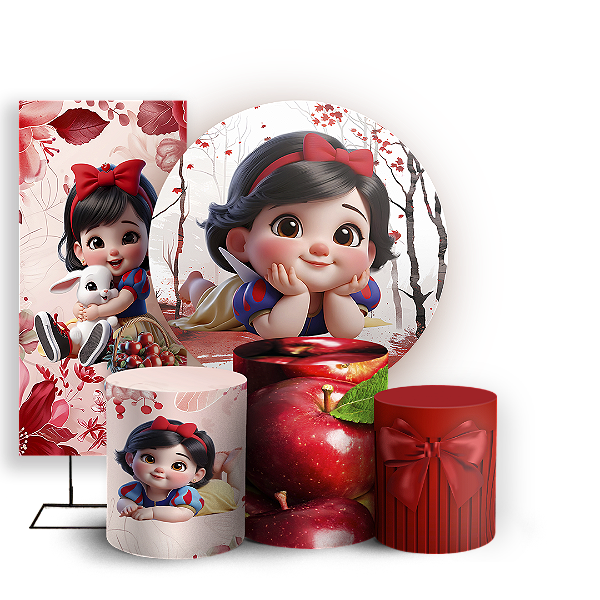 KIT Redondo Trio e Faixa - Branca De Neve - Sublimado 3D