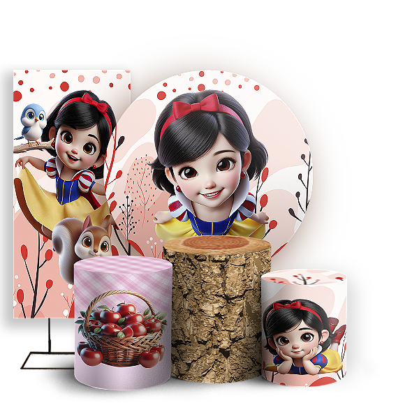 KIT Redondo Trio e Faixa - Branca De Neve - Sublimado 3D