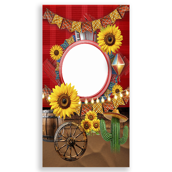 Painel Interativo Vazado - Festa Junina