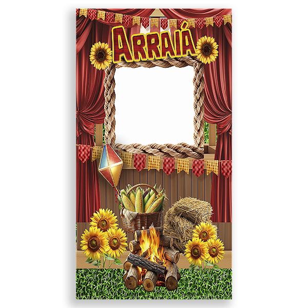 Painel Interativo Vazado - Festa Junina