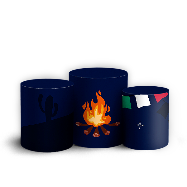 Trio Cilindro - Festa Junina - Sublimado 3D