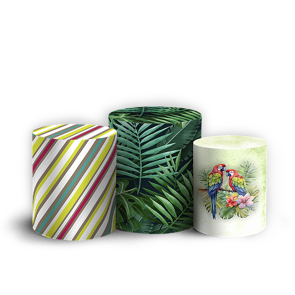 Trio Cilindro - Tropical Floral - Sublimado 3D