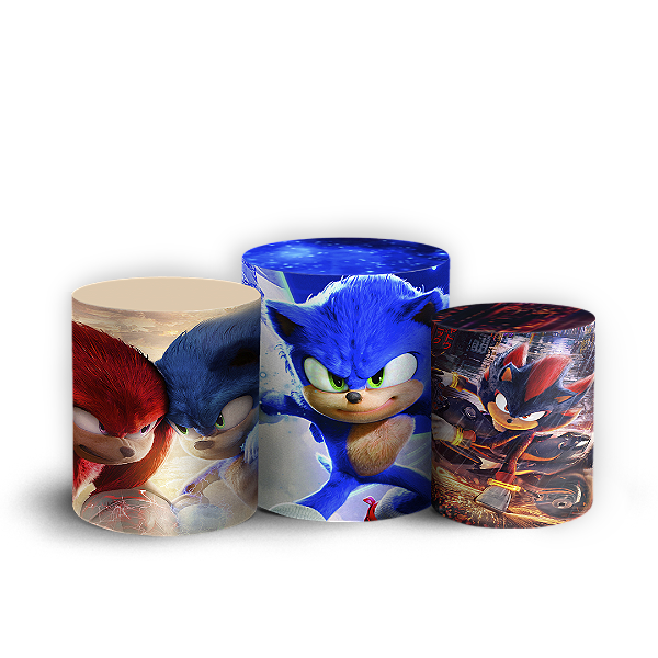 Trio Cilindro - Sonic - Sublimado 3D