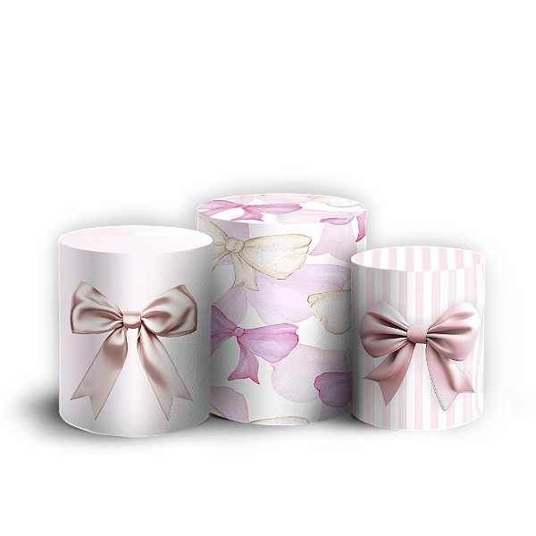 Trio Cilindro - Laços - Sublimado 3D