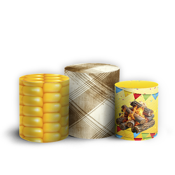 Trio Cilindro - Festa Junina - Sublimado 3D