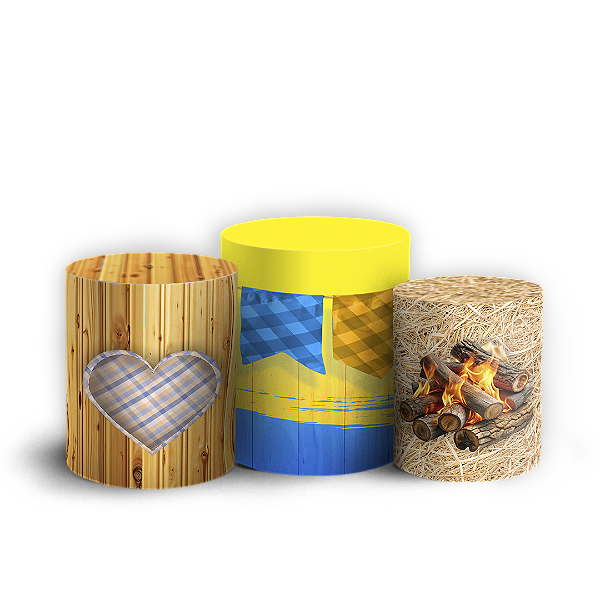 Trio Cilindro - Festa Junina - Sublimado 3D