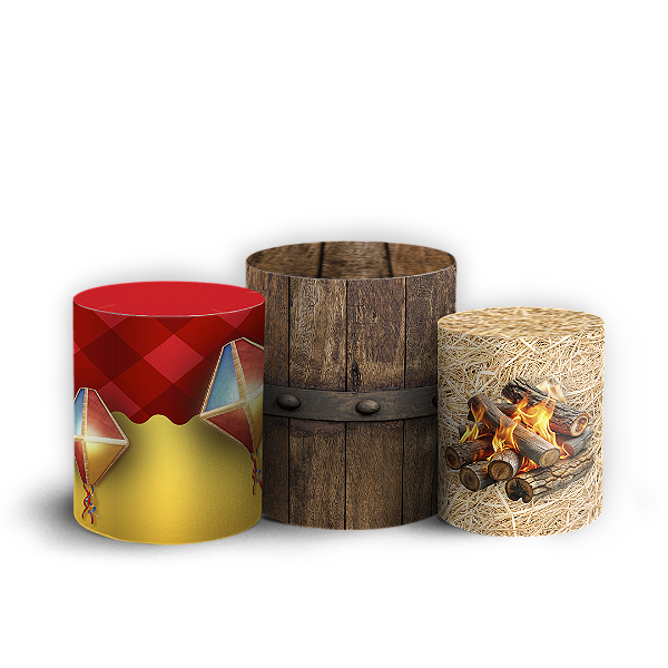 Trio Cilindro - Festa Junina - Sublimado 3D