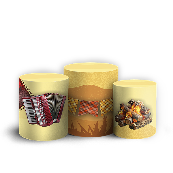 Trio Cilindro - Festa Junina - Sublimado 3D