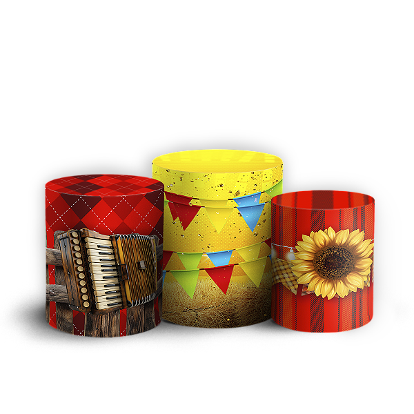 Trio Cilindro - Festa Junina - Sublimado 3D