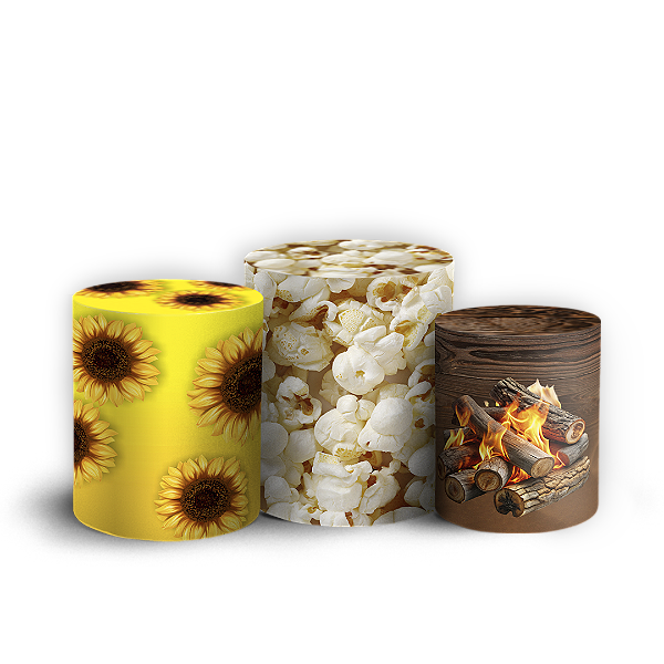 Trio Cilindro - Festa Junina - Sublimado 3D