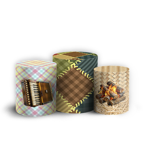 Trio Cilindro - Festa Junina - Sublimado 3D