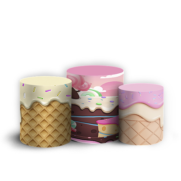 Trio Cilindro - Confeitaria - Sublimado 3D