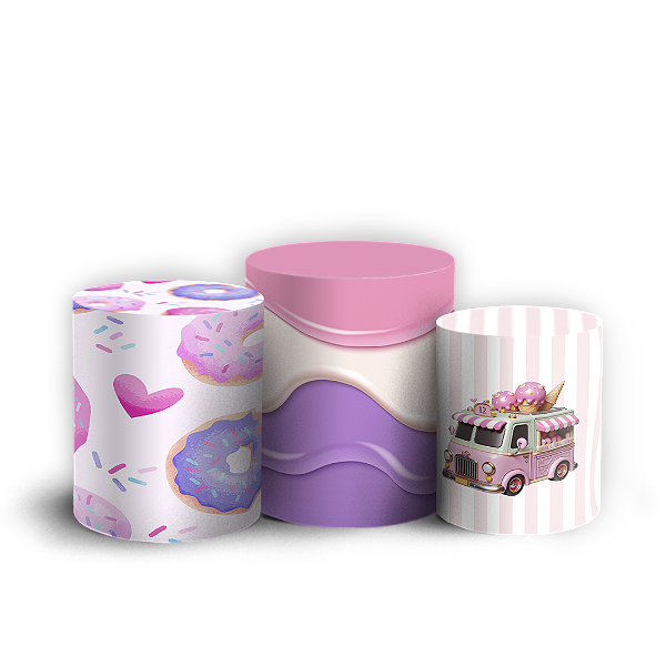 Trio Cilindro - Confeitaria - Sublimado 3D